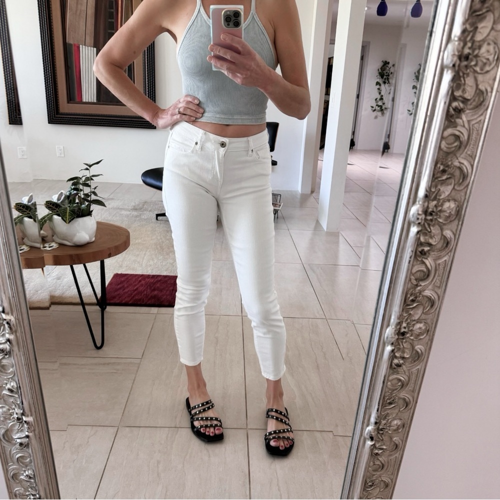 Pistola Jeans White Skinny Cropped Size 26